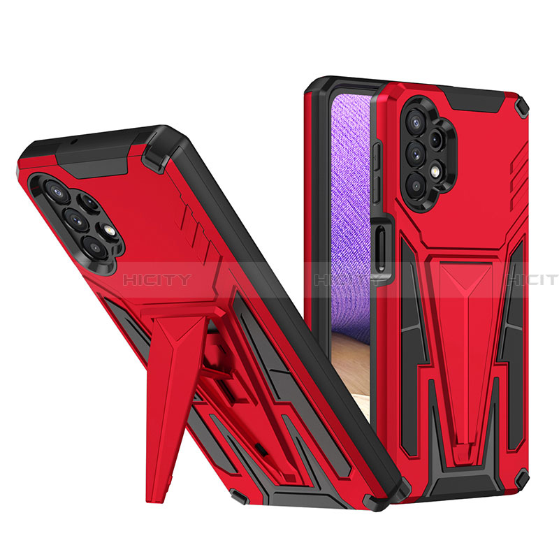 Funda Bumper Silicona y Plastico Mate Carcasa con Soporte MQ1 para Samsung Galaxy A32 5G