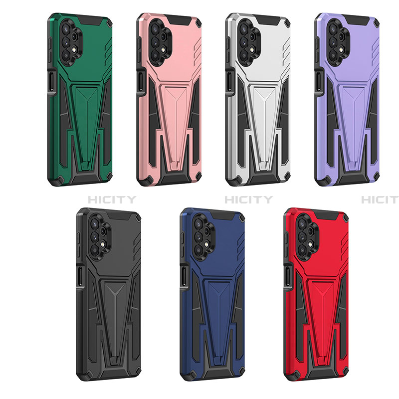 Funda Bumper Silicona y Plastico Mate Carcasa con Soporte MQ1 para Samsung Galaxy A32 5G