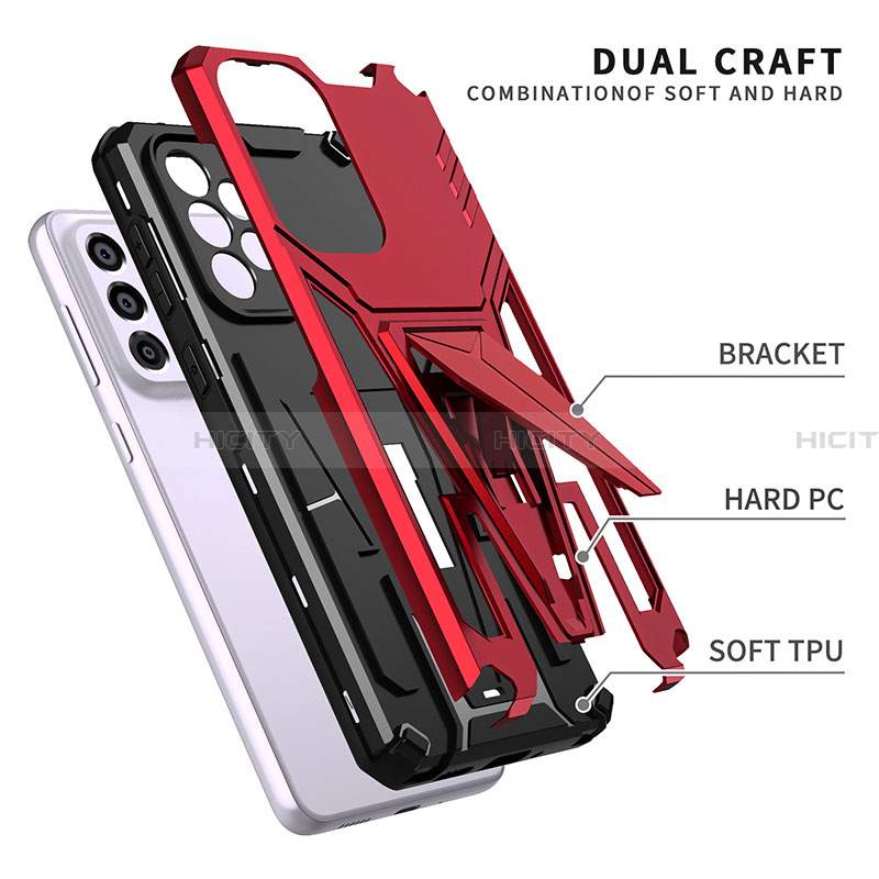 Funda Bumper Silicona y Plastico Mate Carcasa con Soporte MQ1 para Samsung Galaxy A33 5G