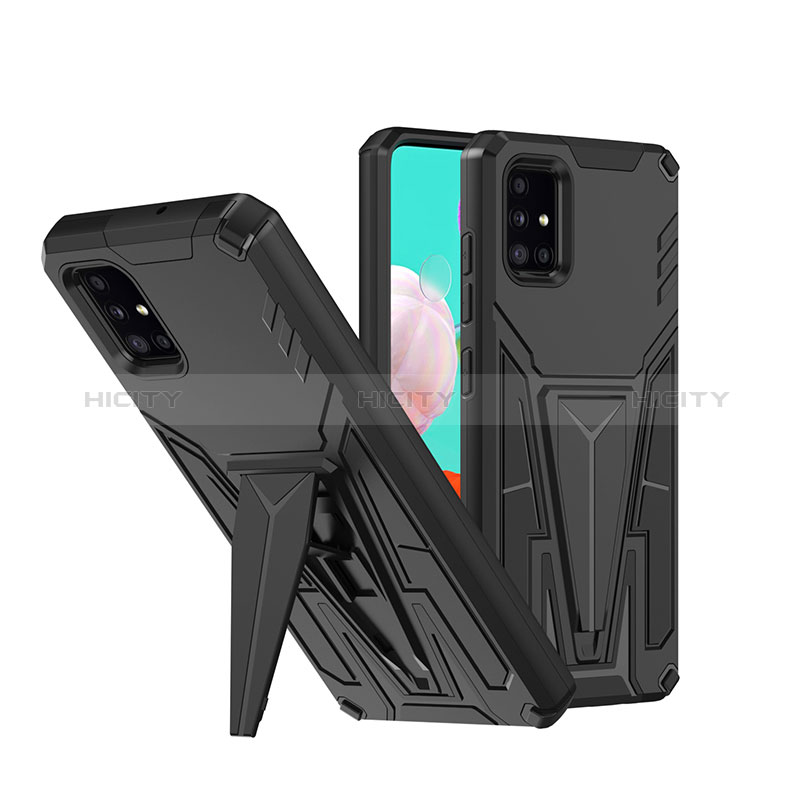 Funda Bumper Silicona y Plastico Mate Carcasa con Soporte MQ1 para Samsung Galaxy A51 4G