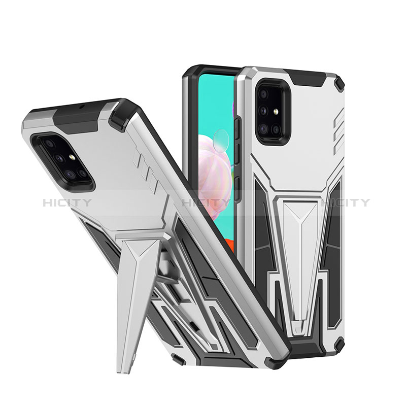 Funda Bumper Silicona y Plastico Mate Carcasa con Soporte MQ1 para Samsung Galaxy A51 4G