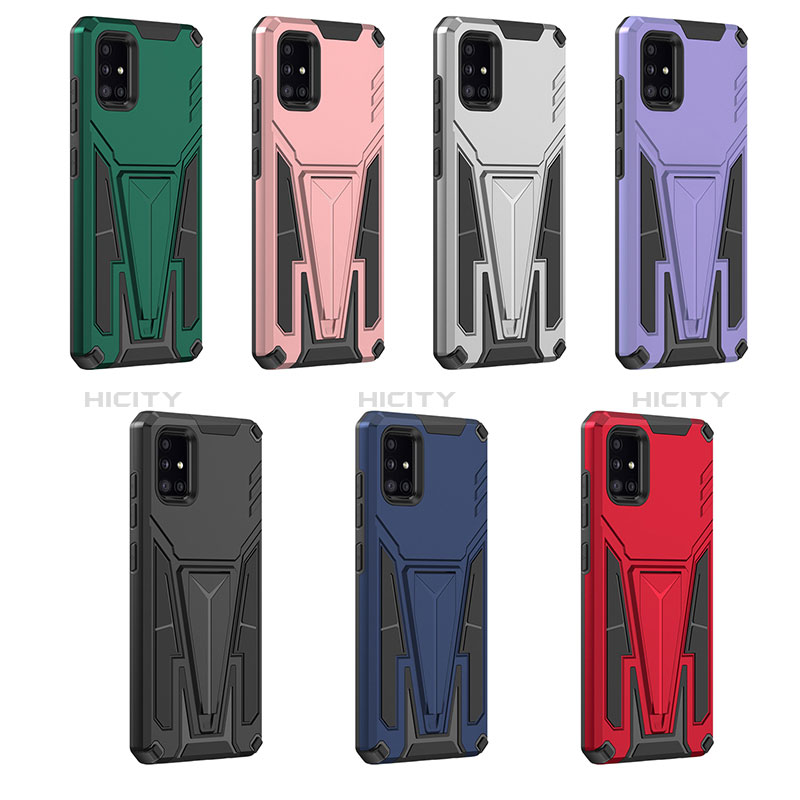 Funda Bumper Silicona y Plastico Mate Carcasa con Soporte MQ1 para Samsung Galaxy A51 4G