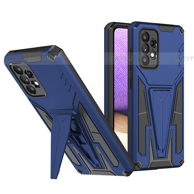 Funda Bumper Silicona y Plastico Mate Carcasa con Soporte MQ1 para Samsung Galaxy A52 4G