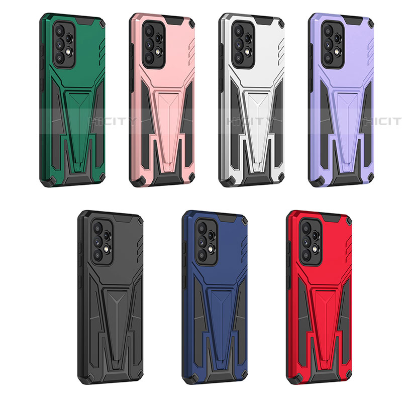 Funda Bumper Silicona y Plastico Mate Carcasa con Soporte MQ1 para Samsung Galaxy A52 4G