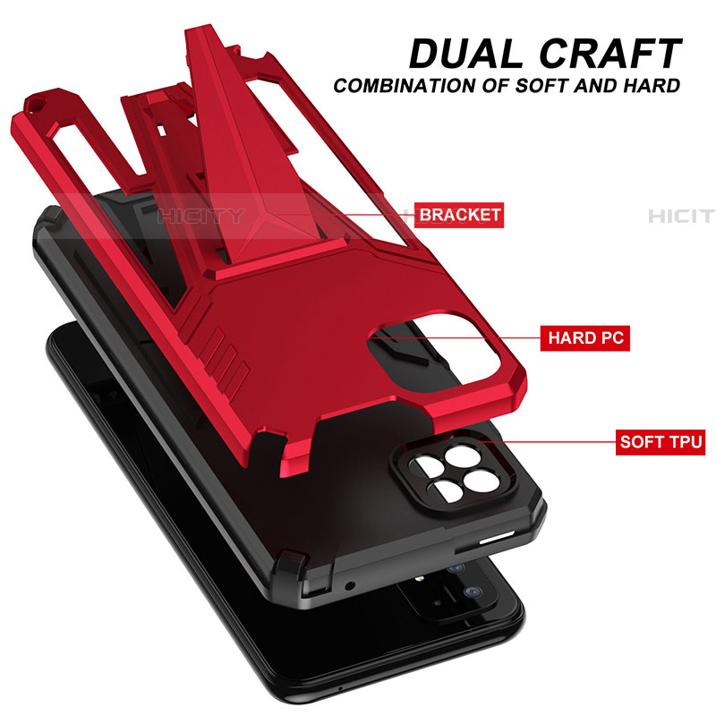 Funda Bumper Silicona y Plastico Mate Carcasa con Soporte MQ1 para Samsung Galaxy F42 5G