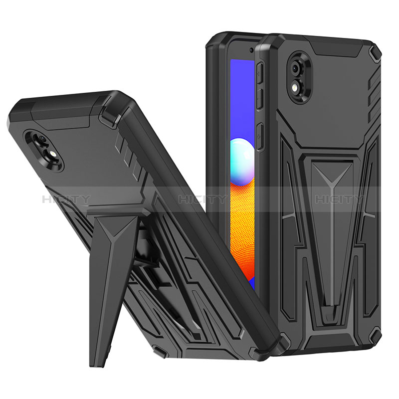 Funda Bumper Silicona y Plastico Mate Carcasa con Soporte MQ1 para Samsung Galaxy M01 Core