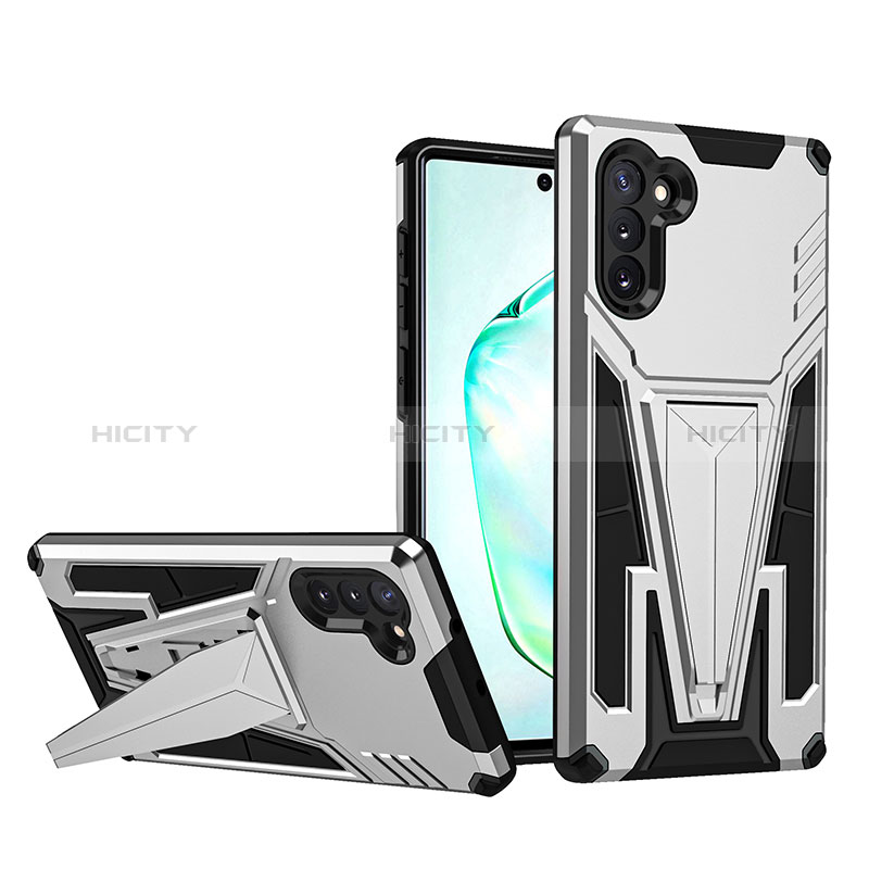 Funda Bumper Silicona y Plastico Mate Carcasa con Soporte MQ1 para Samsung Galaxy Note 10 5G