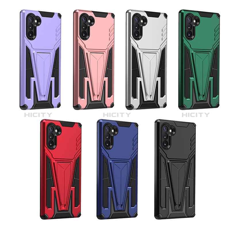 Funda Bumper Silicona y Plastico Mate Carcasa con Soporte MQ1 para Samsung Galaxy Note 10 5G