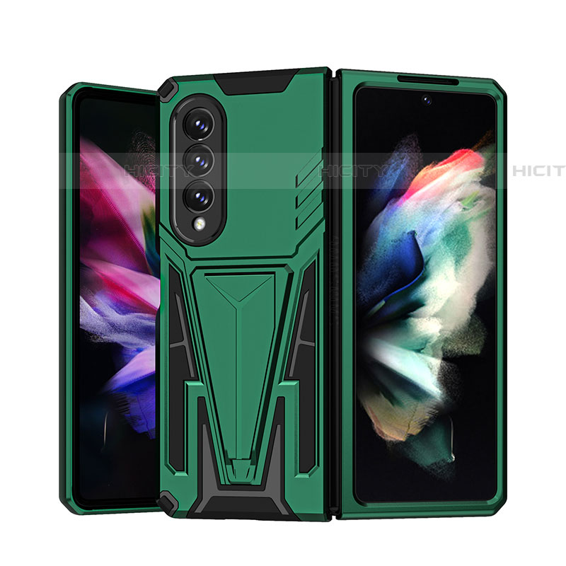 Funda Bumper Silicona y Plastico Mate Carcasa con Soporte MQ1 para Samsung Galaxy Z Fold4 5G