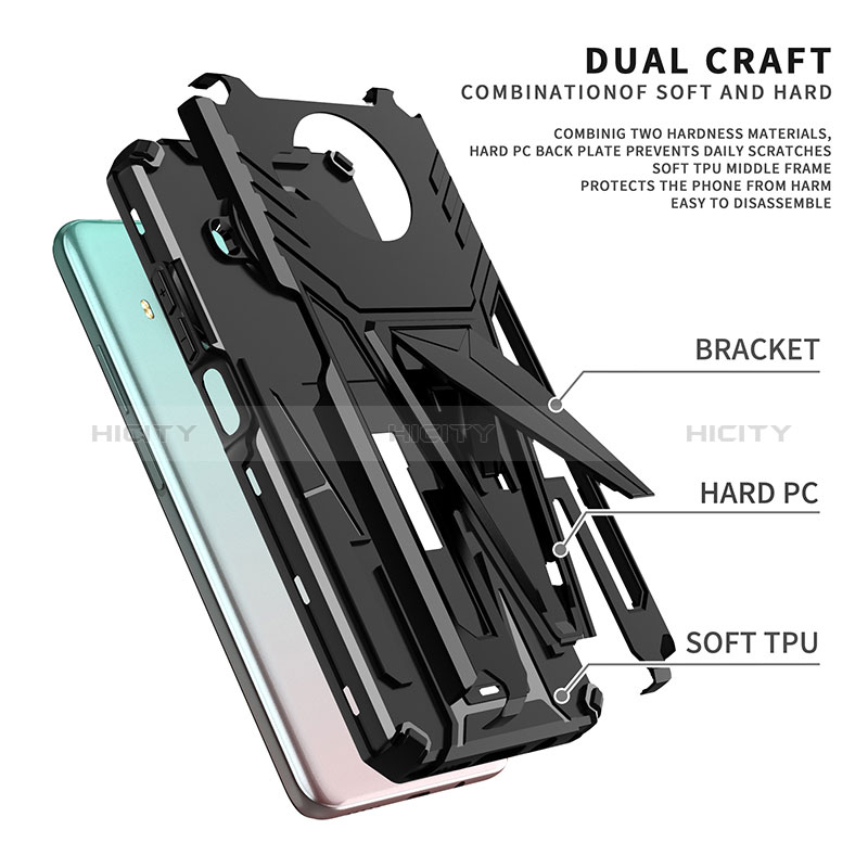 Funda Bumper Silicona y Plastico Mate Carcasa con Soporte MQ1 para Xiaomi Mi 10i 5G