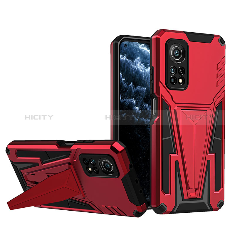 Funda Bumper Silicona y Plastico Mate Carcasa con Soporte MQ1 para Xiaomi Mi 10T 5G