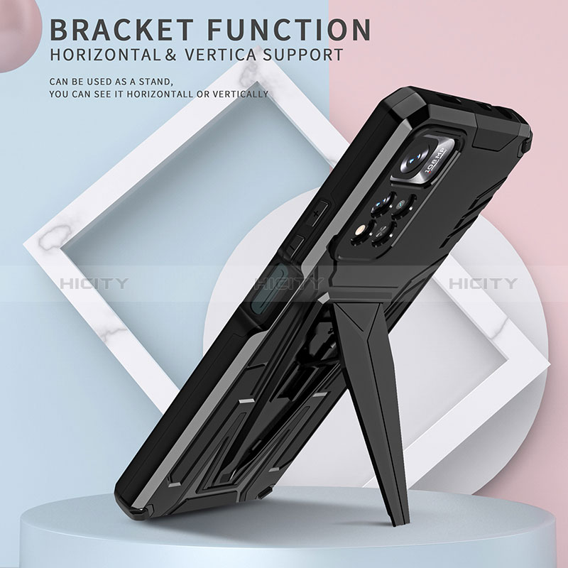 Funda Bumper Silicona y Plastico Mate Carcasa con Soporte MQ1 para Xiaomi Mi 11i 5G (2022)