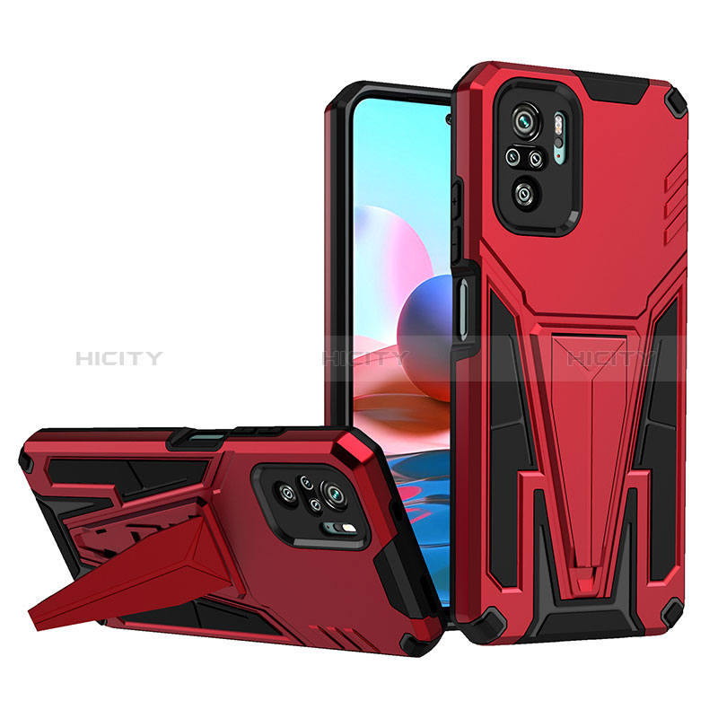 Funda Bumper Silicona y Plastico Mate Carcasa con Soporte MQ1 para Xiaomi Poco M5S