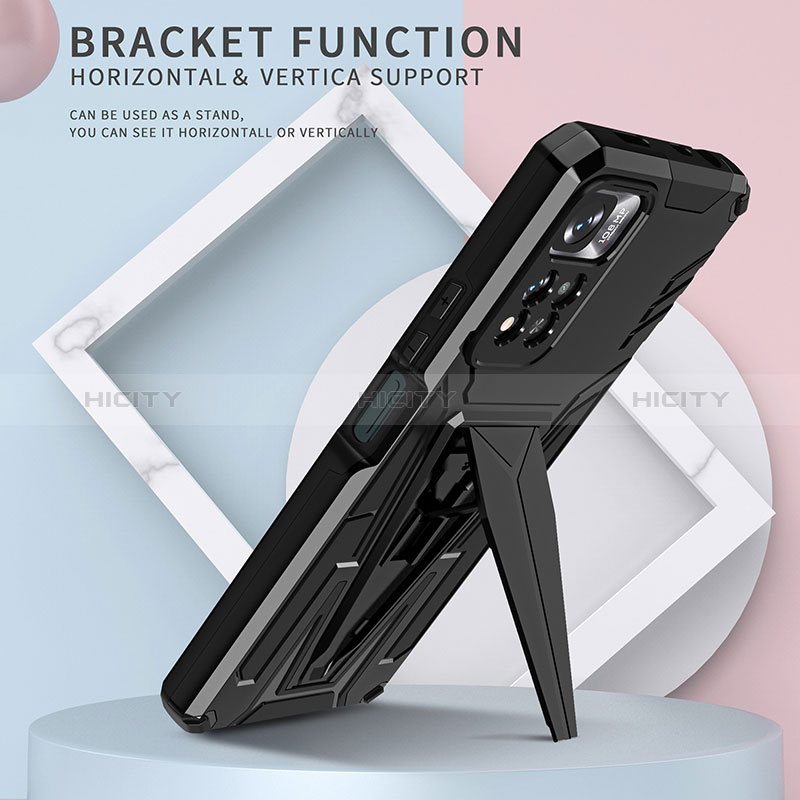 Funda Bumper Silicona y Plastico Mate Carcasa con Soporte MQ1 para Xiaomi Poco X4 NFC