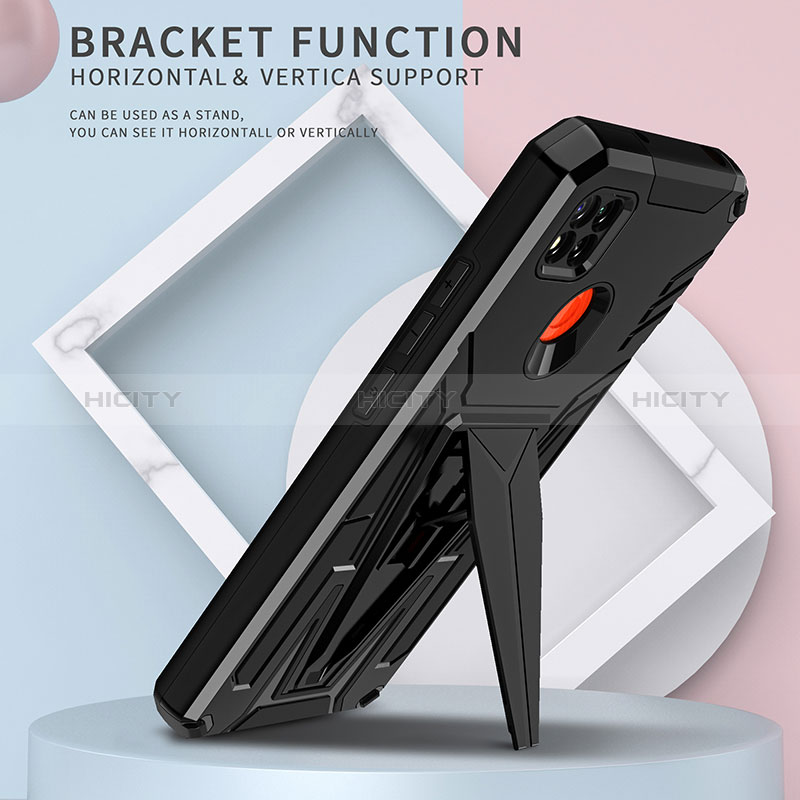 Funda Bumper Silicona y Plastico Mate Carcasa con Soporte MQ1 para Xiaomi Redmi 9 Activ