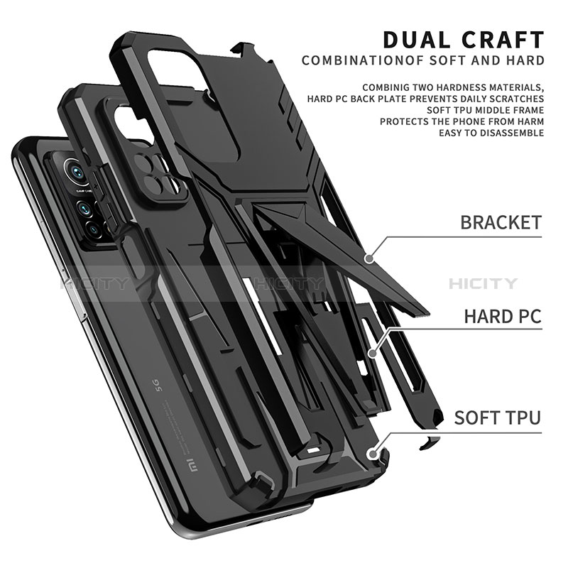 Funda Bumper Silicona y Plastico Mate Carcasa con Soporte MQ1 para Xiaomi Redmi K30S 5G