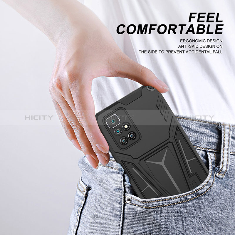 Funda Bumper Silicona y Plastico Mate Carcasa con Soporte MQ1 para Xiaomi Redmi Note 11 4G (2021)