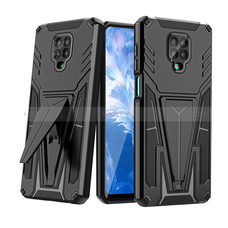 Funda Bumper Silicona y Plastico Mate Carcasa con Soporte MQ1 para Xiaomi Redmi Note 9 Pro