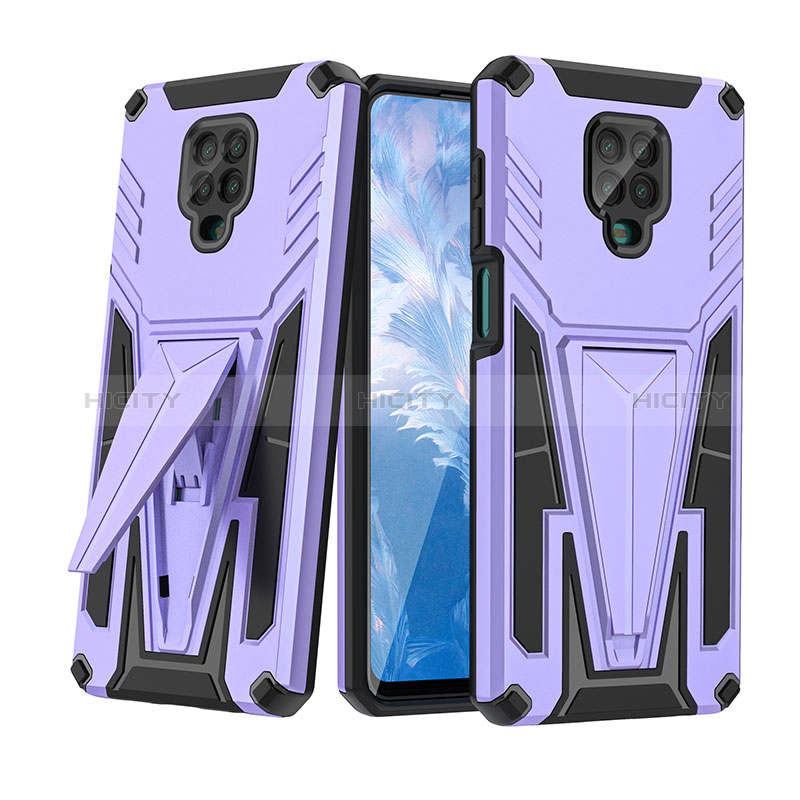 Funda Bumper Silicona y Plastico Mate Carcasa con Soporte MQ1 para Xiaomi Redmi Note 9 Pro Max