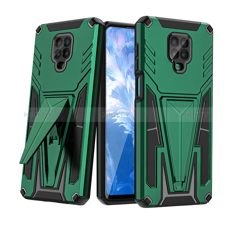 Funda Bumper Silicona y Plastico Mate Carcasa con Soporte MQ1 para Xiaomi Redmi Note 9 Pro Max