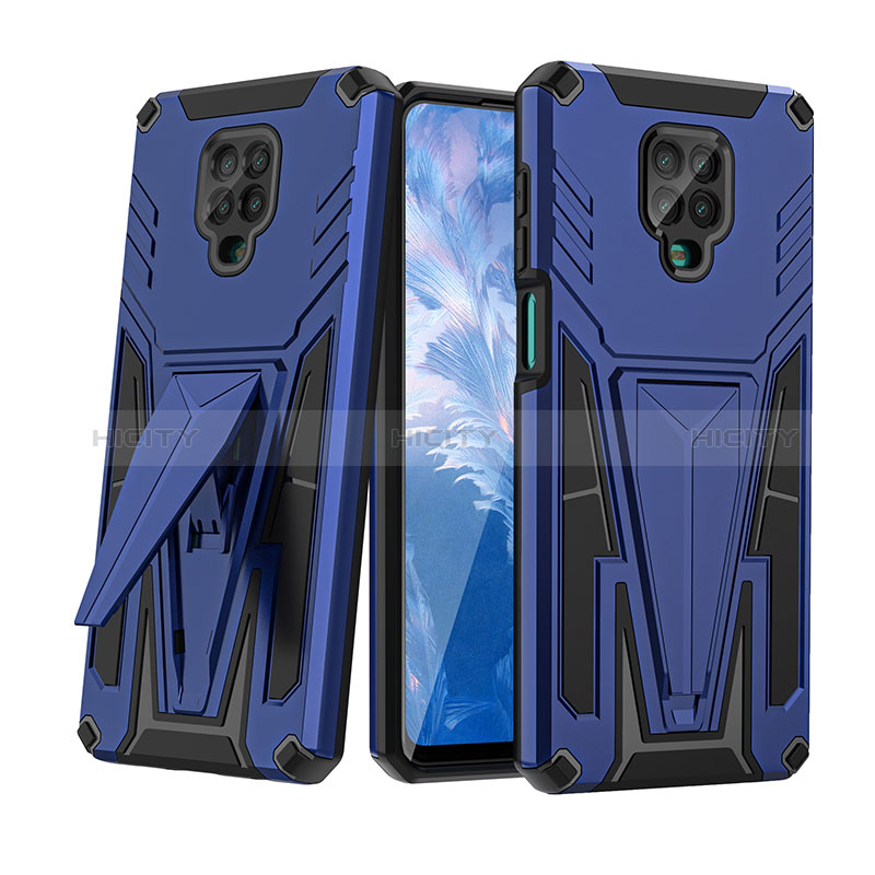 Funda Bumper Silicona y Plastico Mate Carcasa con Soporte MQ1 para Xiaomi Redmi Note 9S