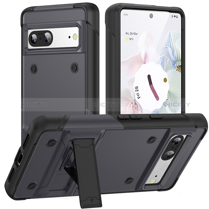 Funda Bumper Silicona y Plastico Mate Carcasa con Soporte MQ2 para Google Pixel 7 5G