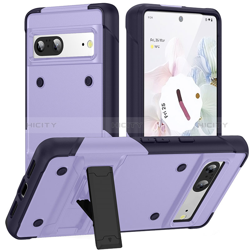 Funda Bumper Silicona y Plastico Mate Carcasa con Soporte MQ2 para Google Pixel 7 5G