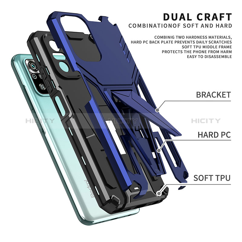 Funda Bumper Silicona y Plastico Mate Carcasa con Soporte MQ2 para Xiaomi Poco M5S