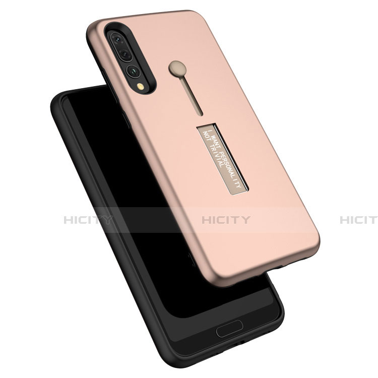 Funda Bumper Silicona y Plastico Mate Carcasa con Soporte P01 para Huawei P20 Pro