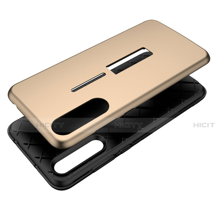 Funda Bumper Silicona y Plastico Mate Carcasa con Soporte P01 para Huawei P20 Pro