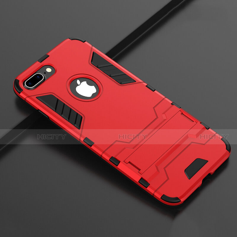 Funda Bumper Silicona y Plastico Mate Carcasa con Soporte para Apple iPhone 7 Plus