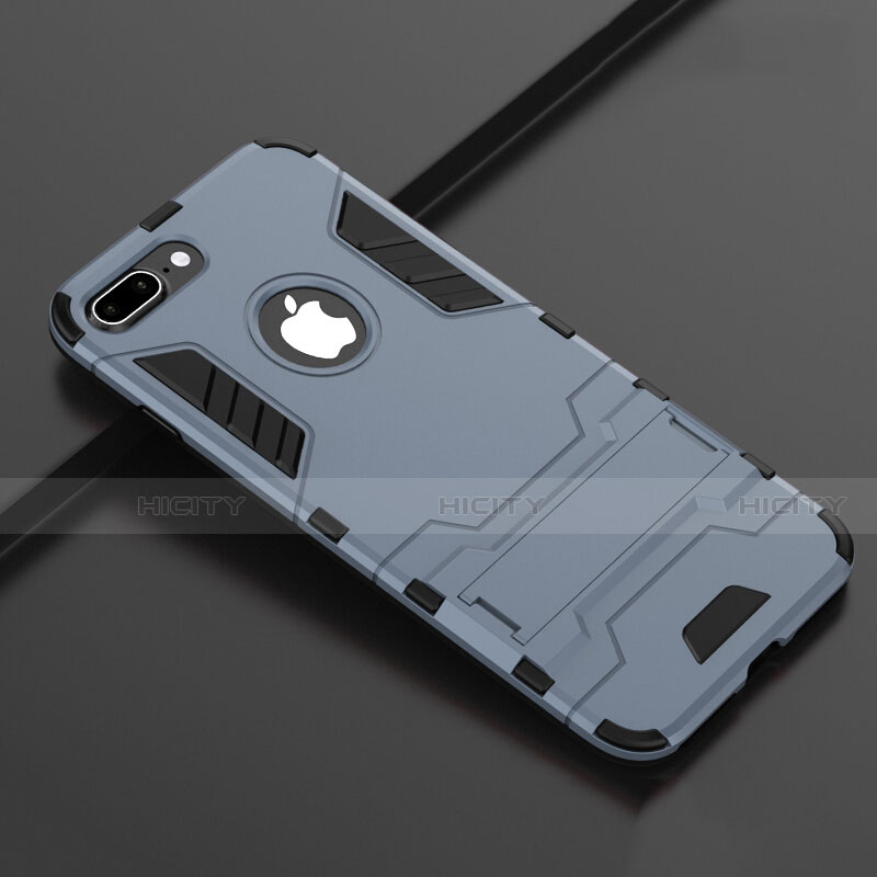 Funda Bumper Silicona y Plastico Mate Carcasa con Soporte para Apple iPhone 8 Plus