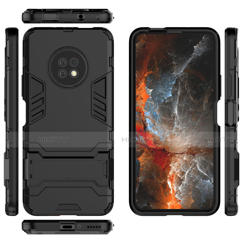 Funda Bumper Silicona y Plastico Mate Carcasa con Soporte para Huawei Enjoy 20 Plus 5G