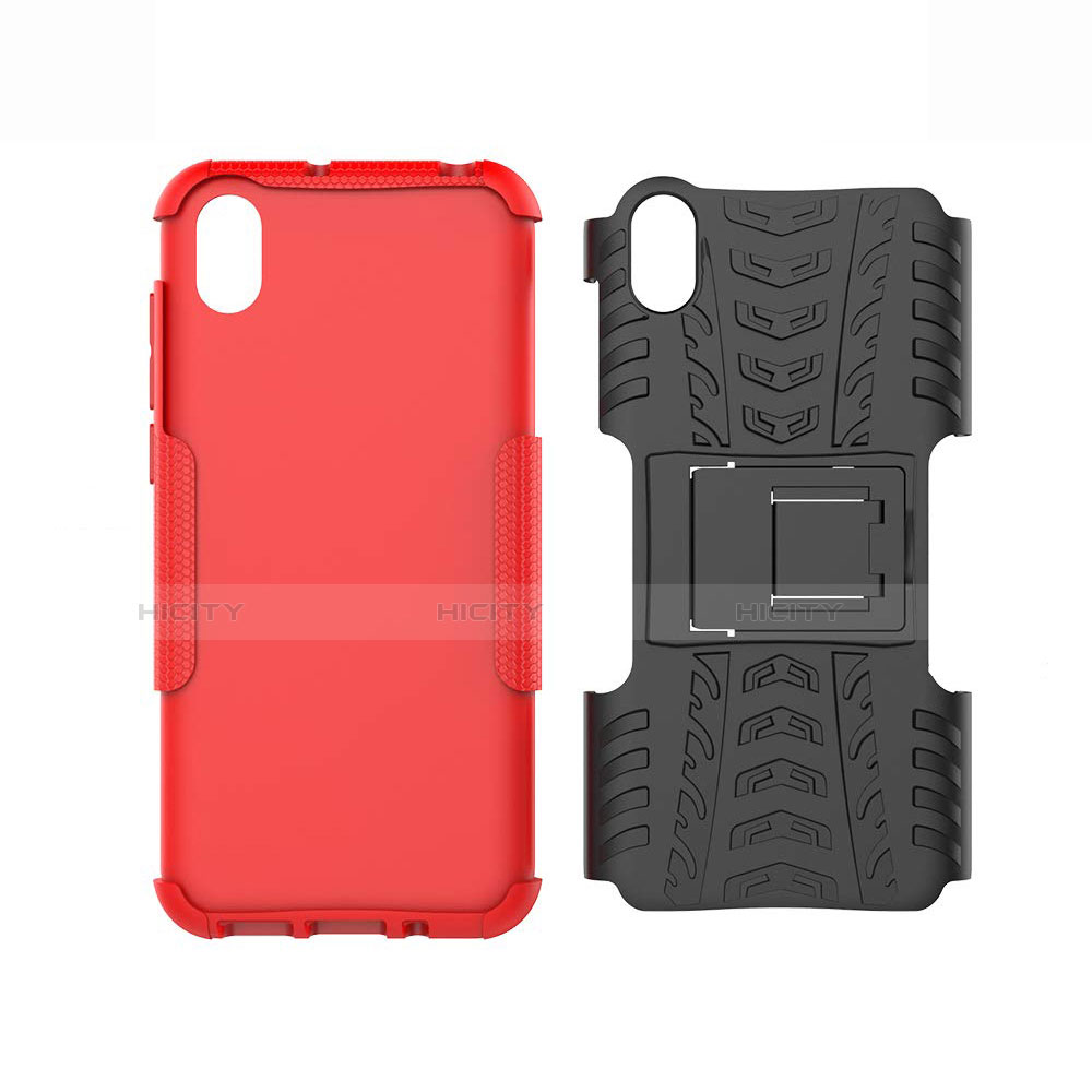 Funda Bumper Silicona y Plastico Mate Carcasa con Soporte para Huawei Enjoy 8S