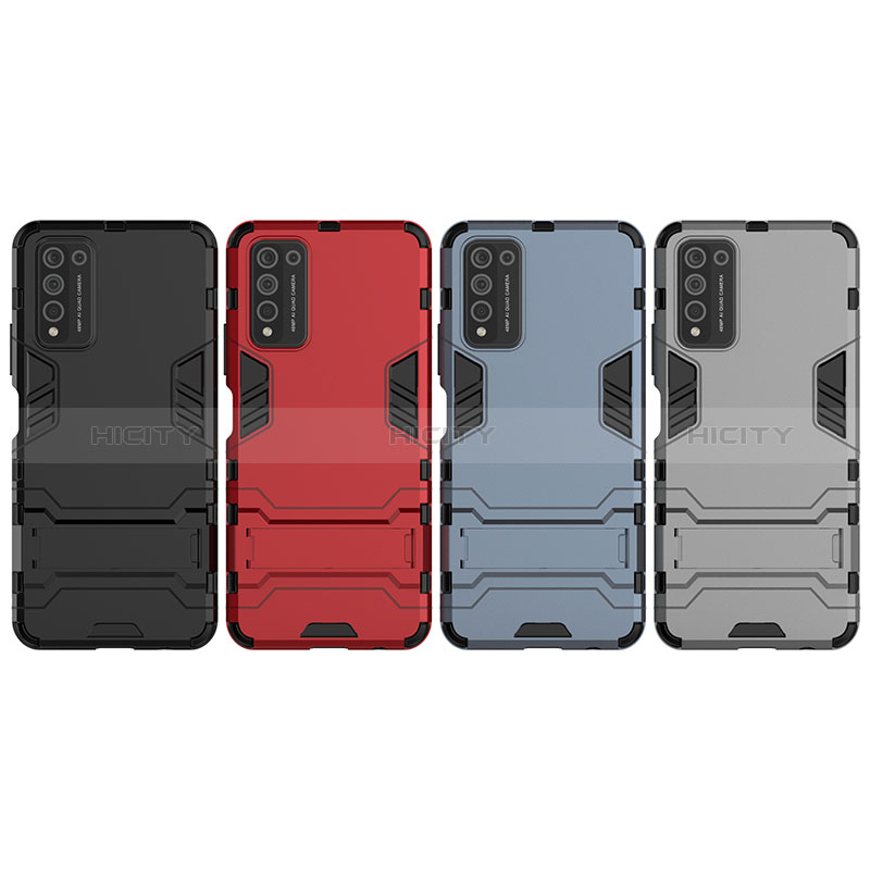 Funda Bumper Silicona y Plastico Mate Carcasa con Soporte para Huawei Honor 10X Lite