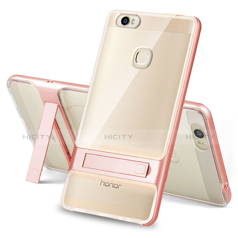 Funda Bumper Silicona y Plastico Mate Carcasa con Soporte para Huawei Honor Note 8 Claro