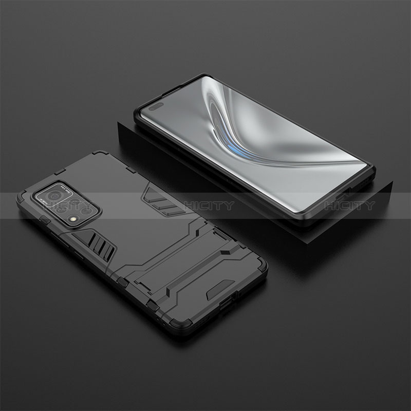 Funda Bumper Silicona y Plastico Mate Carcasa con Soporte para Huawei Honor V40 5G