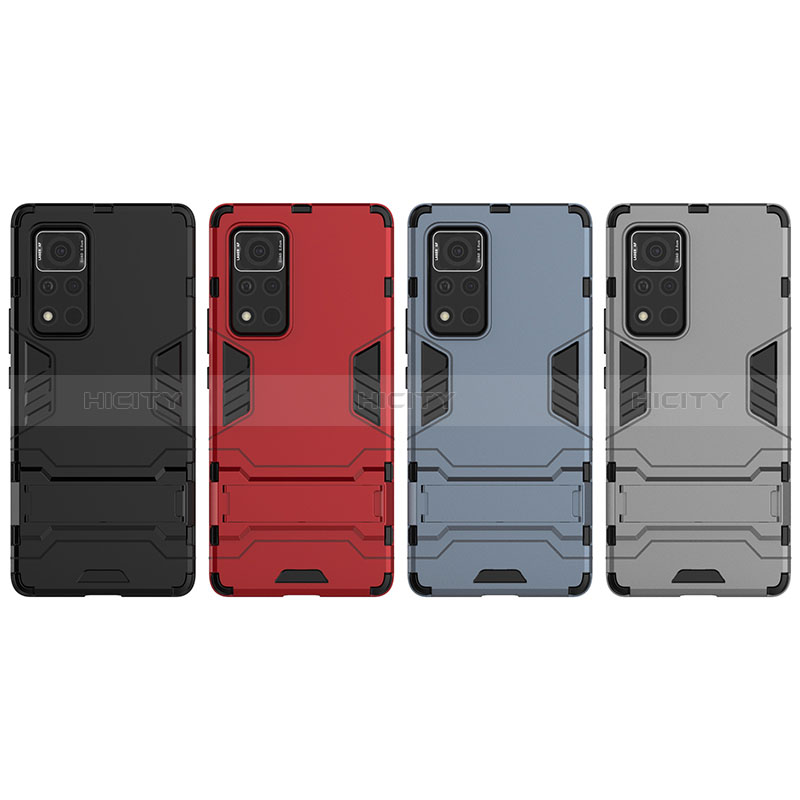 Funda Bumper Silicona y Plastico Mate Carcasa con Soporte para Huawei Honor V40 5G