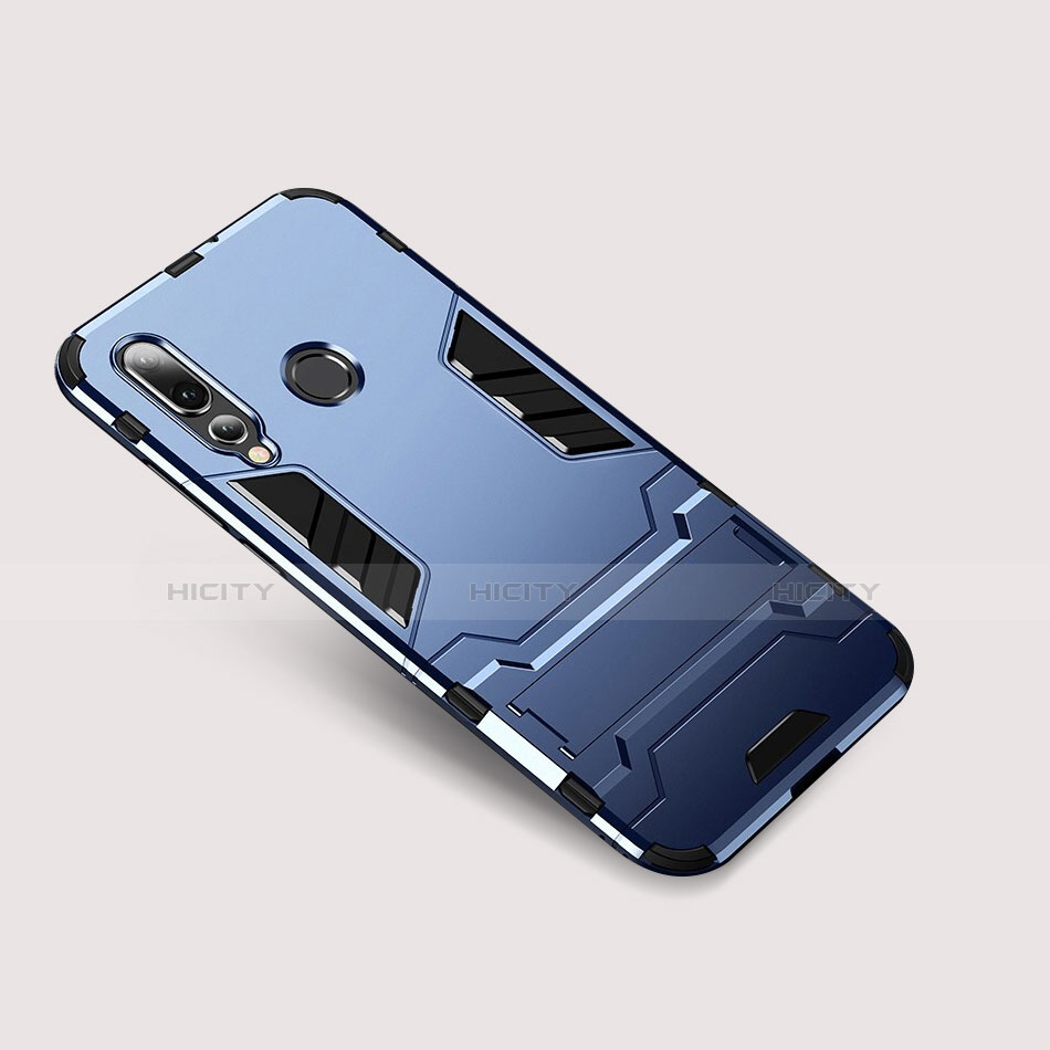 Funda Bumper Silicona y Plastico Mate Carcasa con Soporte para Huawei Nova 4 Azul