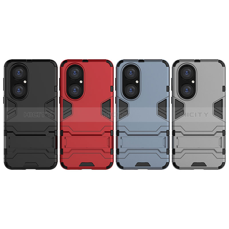 Funda Bumper Silicona y Plastico Mate Carcasa con Soporte para Huawei P50 Pro