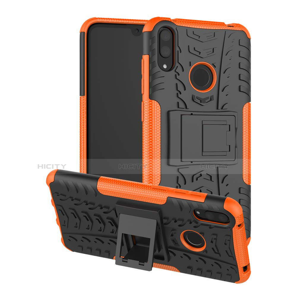 Funda Bumper Silicona y Plastico Mate Carcasa con Soporte para Huawei Y7 (2019)