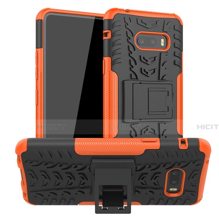 Funda Bumper Silicona y Plastico Mate Carcasa con Soporte para LG G8X ThinQ