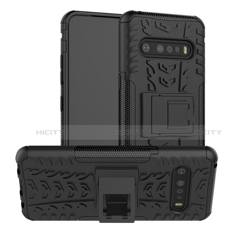 Funda Bumper Silicona y Plastico Mate Carcasa con Soporte para LG V60 ThinQ 5G