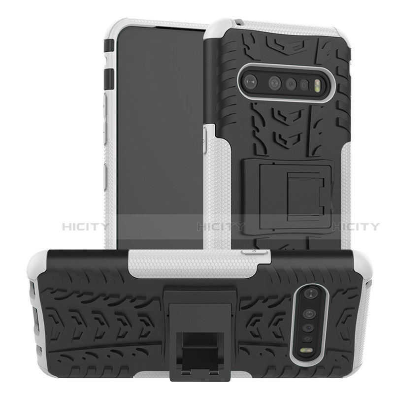 Funda Bumper Silicona y Plastico Mate Carcasa con Soporte para LG V60 ThinQ 5G