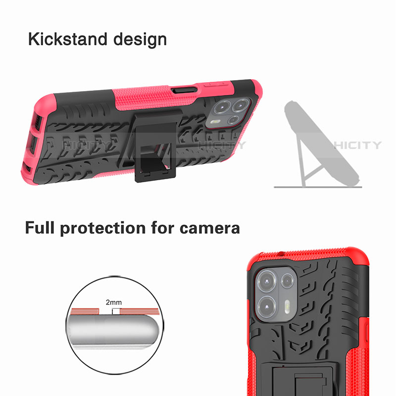 Funda Bumper Silicona y Plastico Mate Carcasa con Soporte para Motorola Moto Edge 20 Lite 5G