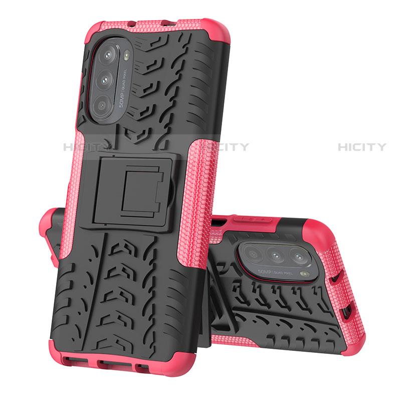 Funda Bumper Silicona y Plastico Mate Carcasa con Soporte para Motorola Moto Edge (2022) 5G