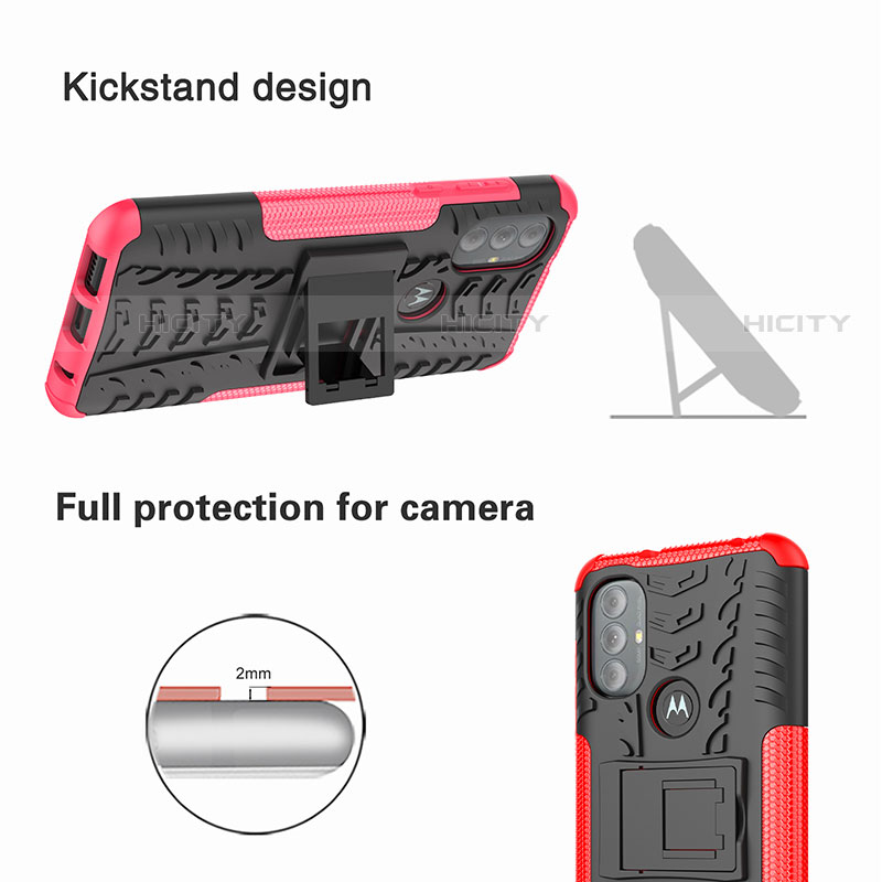 Funda Bumper Silicona y Plastico Mate Carcasa con Soporte para Motorola Moto G Play (2023)