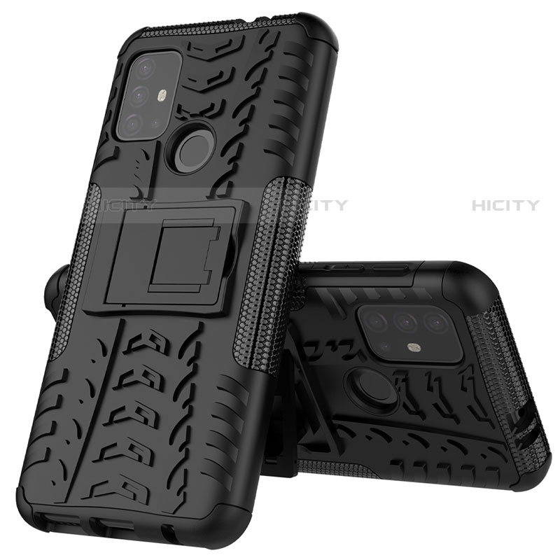 Funda Bumper Silicona y Plastico Mate Carcasa con Soporte para Motorola Moto G10