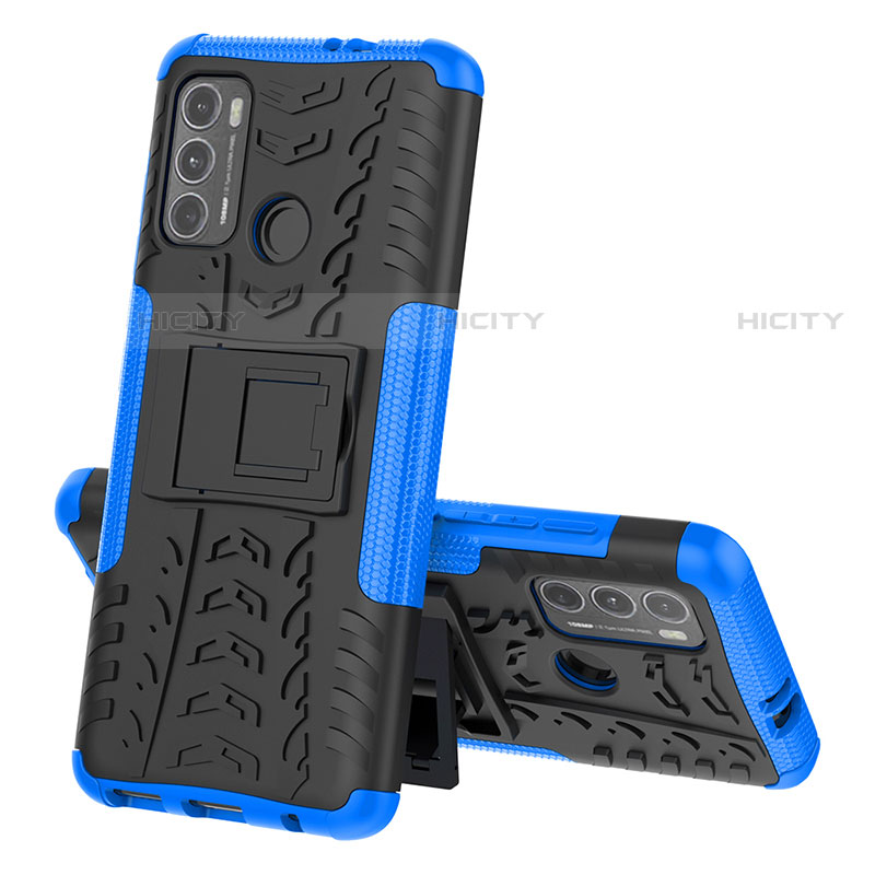 Funda Bumper Silicona y Plastico Mate Carcasa con Soporte para Motorola Moto G40 Fusion