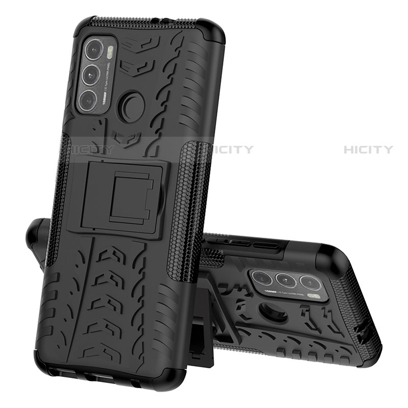 Funda Bumper Silicona y Plastico Mate Carcasa con Soporte para Motorola Moto G60